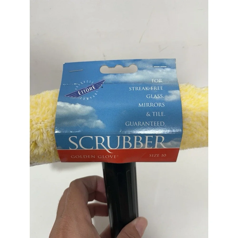 Ettore Scrubber Sz 10‎ Mighty Window Washer 10-Inch Yellow Vintage New!